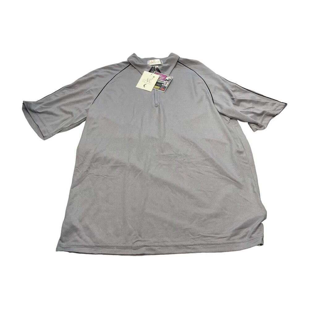Il Migliore Polo Shirt Men's Medium Gray Nylon Short Sleeve Quarter Zip Classic